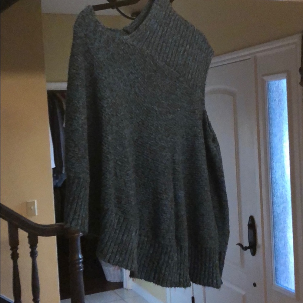 fever brand cozy  asymmetrical sweater poncho